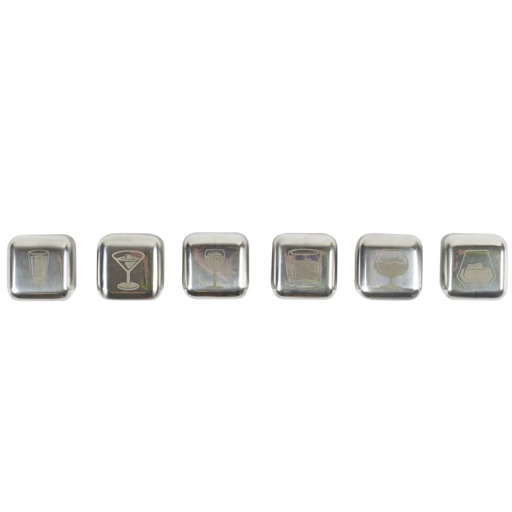 Cofanetto di 6 cubetti ghiaccio in acciaio Tasting