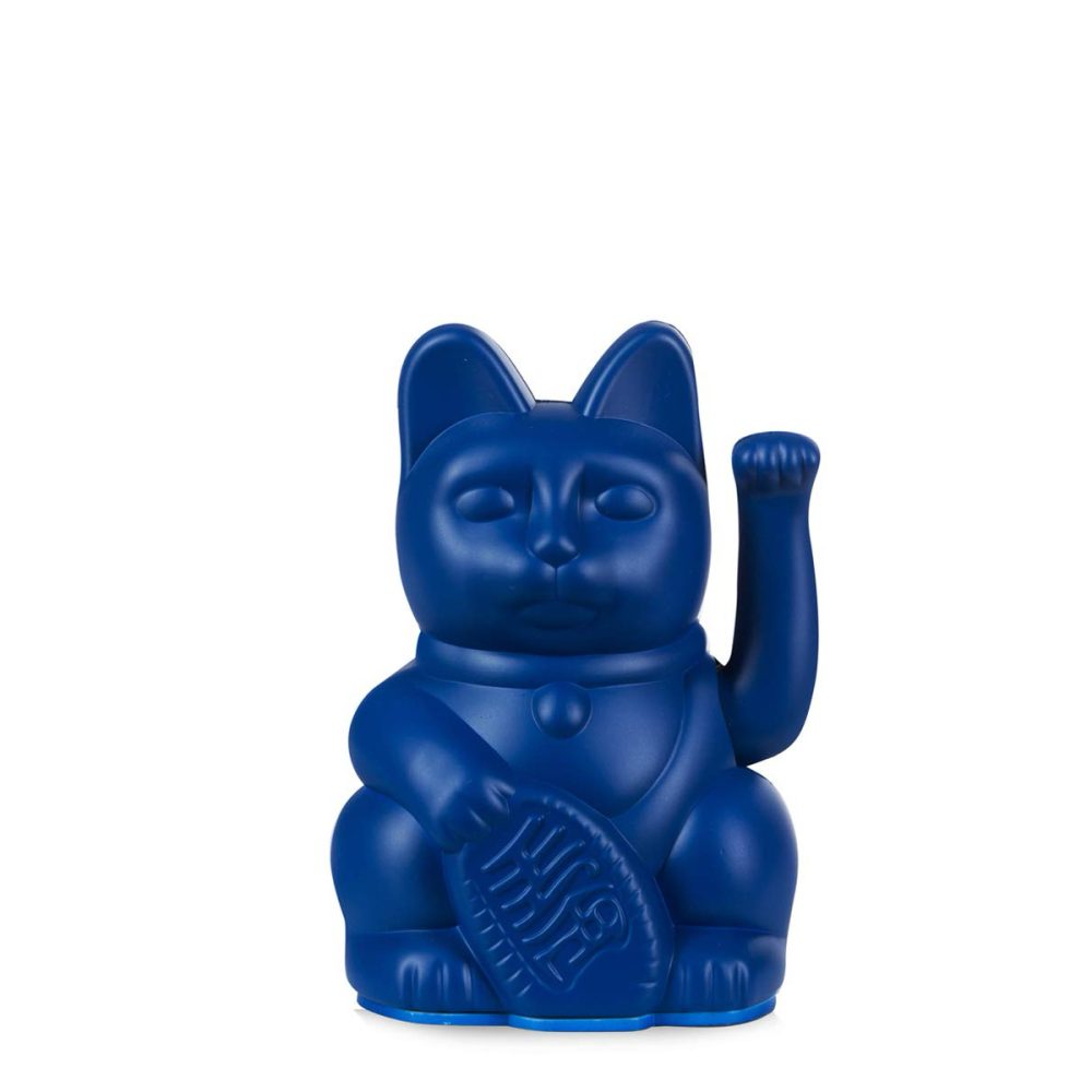 Donkey Maneki Neko Mini Lucky Cat Dark Blue