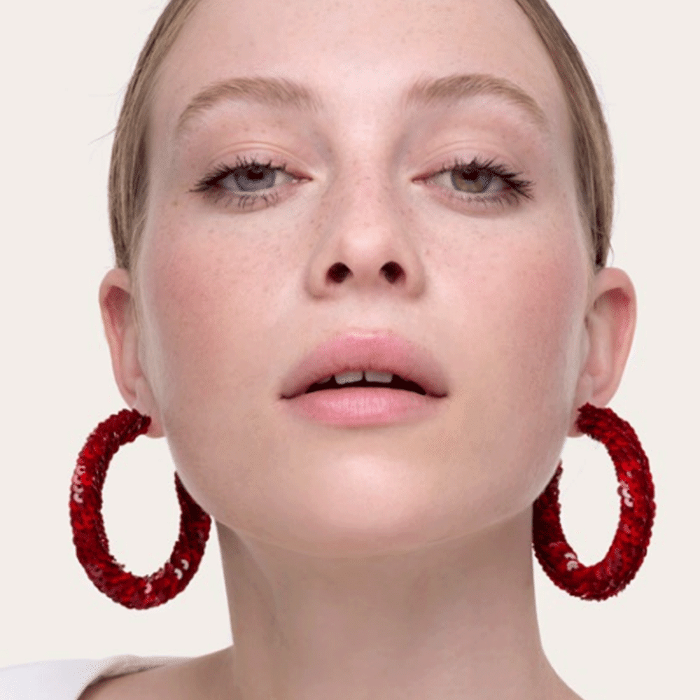 Vestopazzo Orecchini Natale Paillettes Rosse - immagine 2