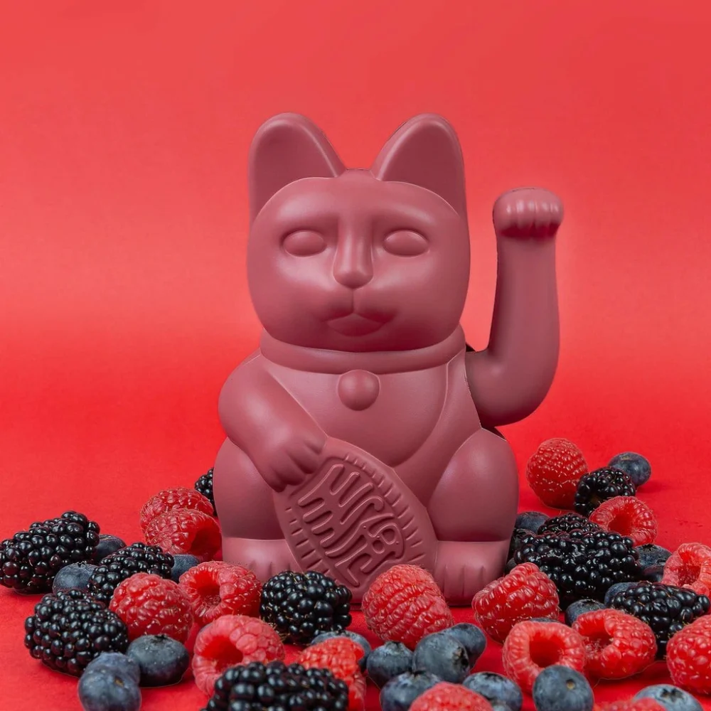 Donkey Maneki Neko Lucky Cat Berry Red - immagine 2
