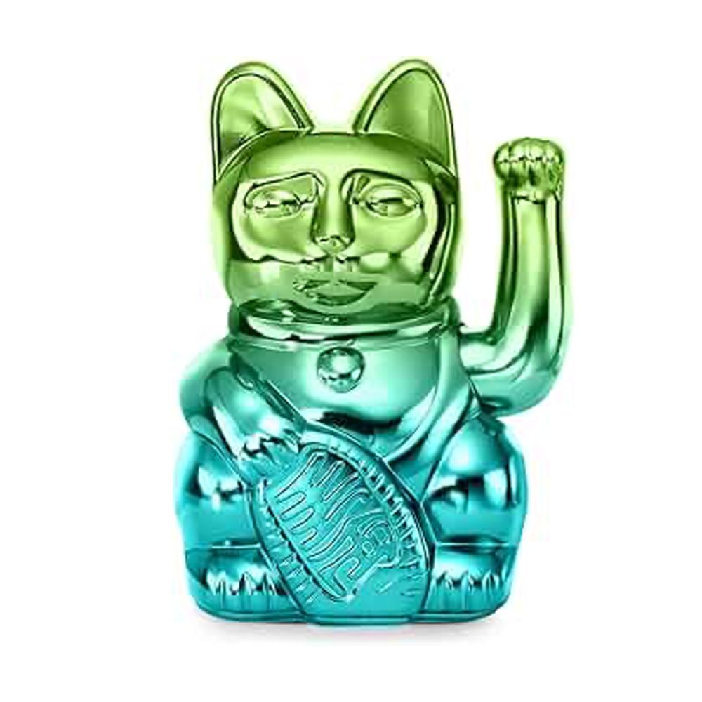 Donkey Maneki Neko Lucky Cat Shiny Blue/Green Edizione Limitata