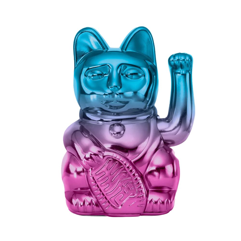 Donkey Maneki Neko Lucky Cat Shiny Blue/Pink Edizione Limitata