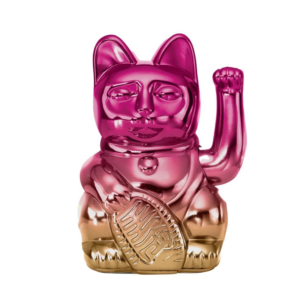 Donkey Maneki Neko Lucky Cat Shiny Pink/Yellow Edizione Limitata