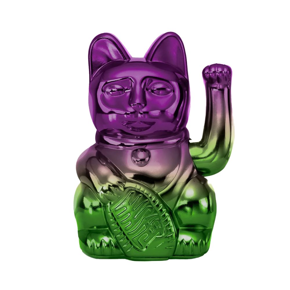 Donkey Maneki Neko Lucky Cat Shiny Purple/Green Edizione Limitata