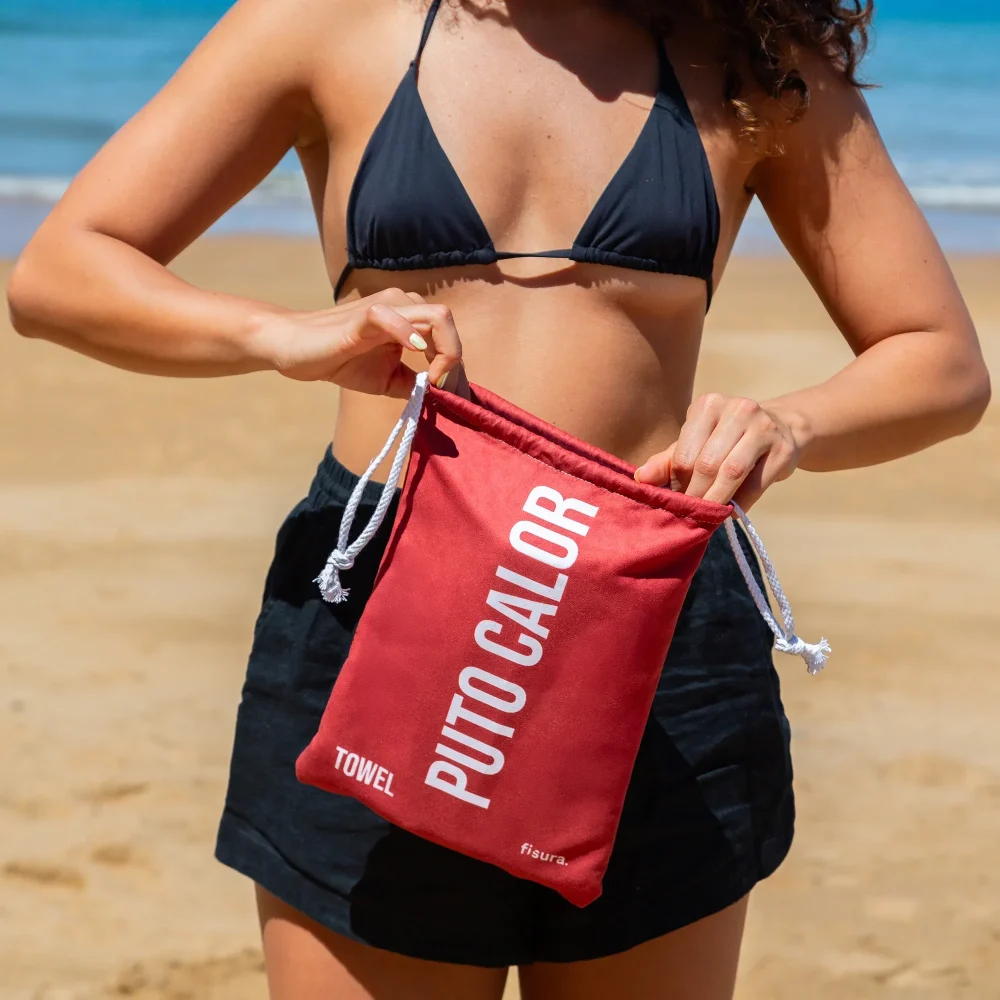 Fisura Telo da spiaggia Puto Calor Rosso - immagine 5