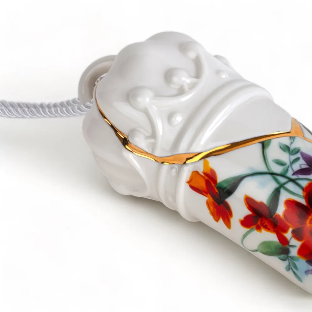 Seletti Memorabilia il cornetto in porcellana Kintsugi Lucky Horn - immagine 2