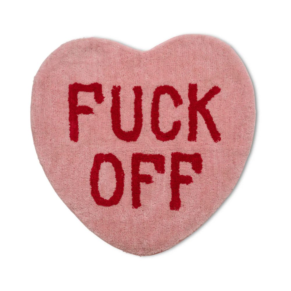 Tappeto Fuck Off Cuore Rosa