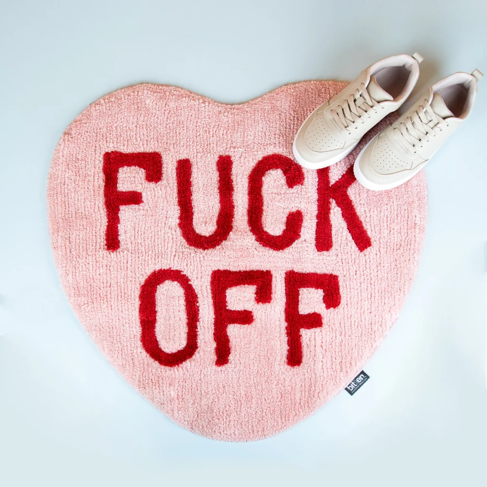 Tappeto Fuck Off Cuore Rosa - immagine 2