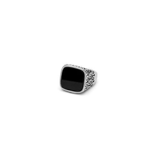 Vestopazzo Anello Uomo pietra nera grande Misura 18
