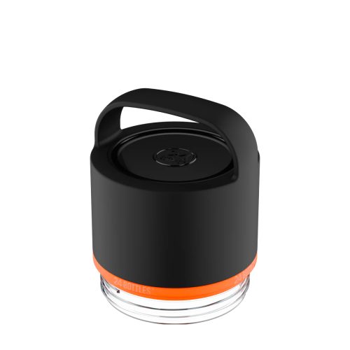 24 Bottles - Spin Bottle Lid Black and Clear Mouth