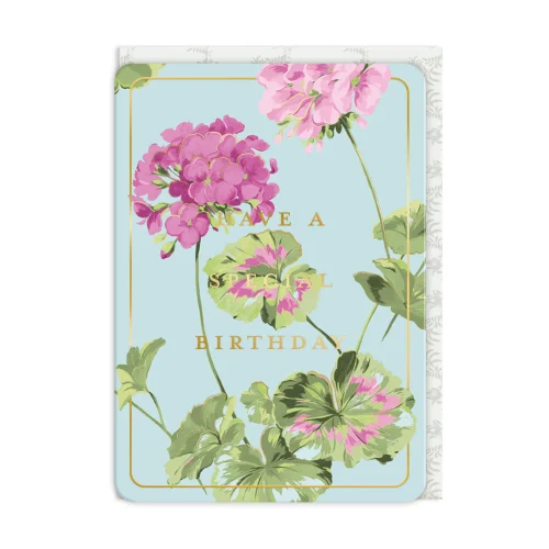 Biglietto Auguri Geranium