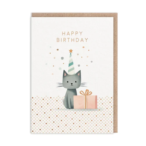 Biglietto Auguri Cat Happy Birthday