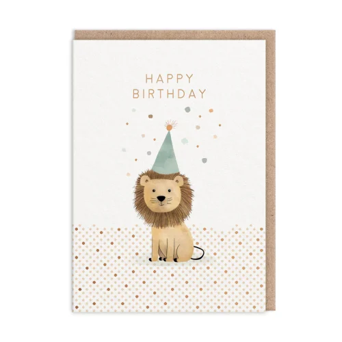 Biglietto Auguri Lion Happy Birthday