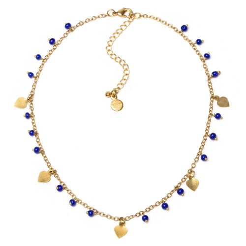 Vestopazzo Dreamland Collana Pietre blu cuore oro
