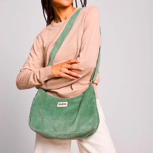 Hindbag Borsa Rosa Velluto Verde Acqua