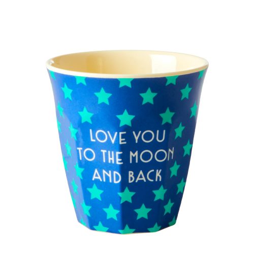 Rice bicchiere Love You To The Moon and Back blu
